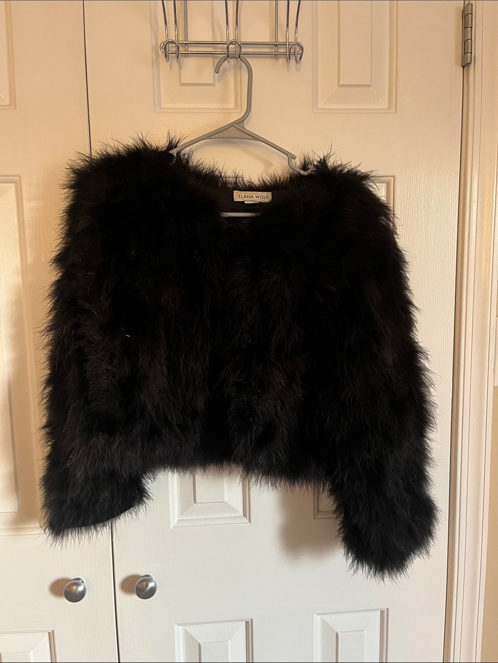Ilana Kohn Black Feather Cropped Coat
